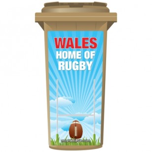 Wales The Home Of Rugby Wheelie Bin Sticker Panel